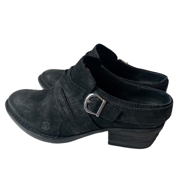 Born handcrafted footwear slip on mules/clogs heels black leather size 8M - Picture 5 of 7